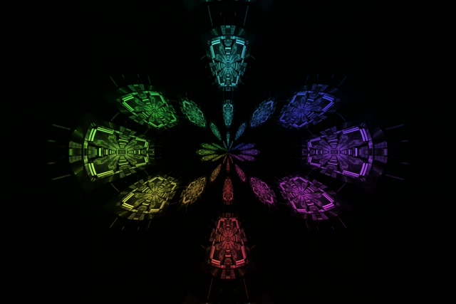 Terowongan Neon Silang Pelangi VJLoops 3:2 Surface 60fps Screensaver