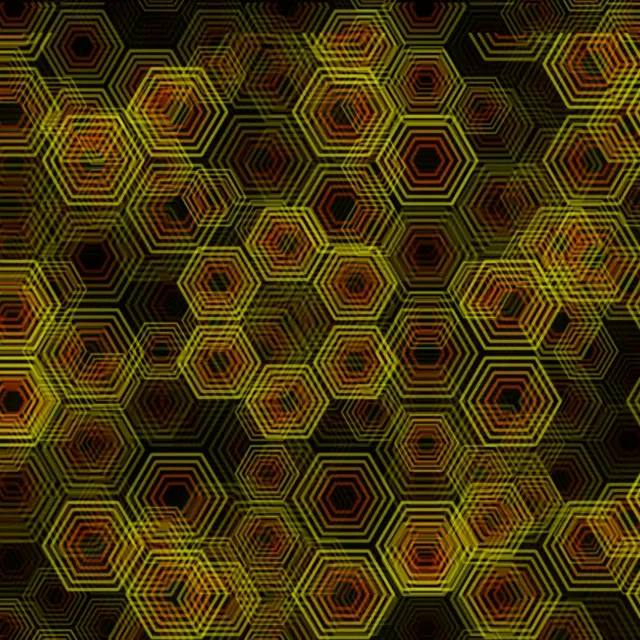 1:1 Square | 60fps Neon Hexagon Motion Background Vj Loop