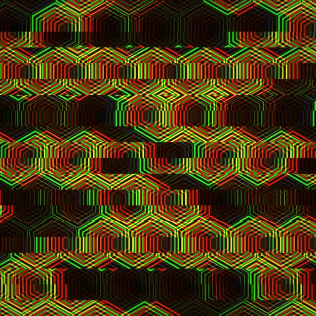 1:1 Square | 60fps Neon Hexagon Motion Background VJ Screensaver Loop