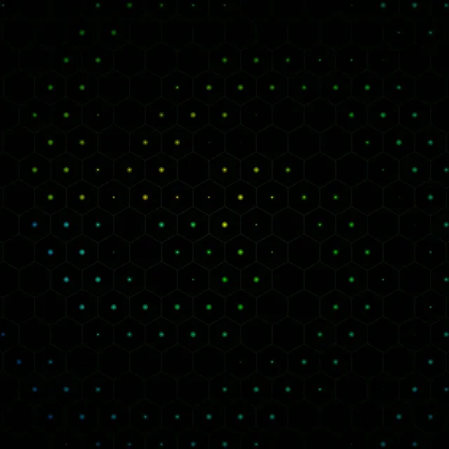 1:1 Square | 60fps Screensaver Hexagon Network VJ Loop Green Particles