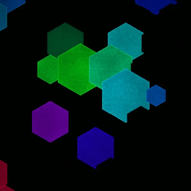 1:1 Square | Colorful hexagons 60fps screensaver motion background dark digital art