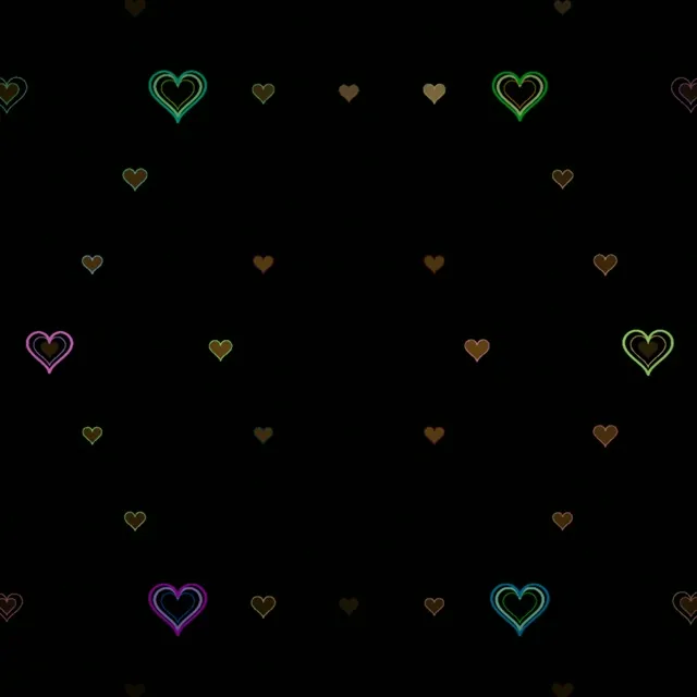 1:1 Square | Falling Neon Hearts 60fps Screensaver VJ Backdrop