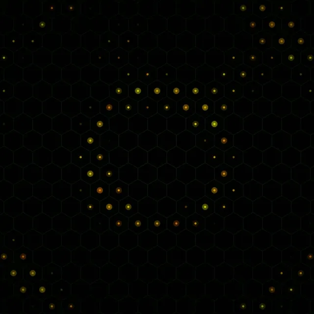 1:1 Square | Golden Hexagon Network 60fps Screensaver Motion Background