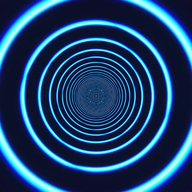 1:1 Square | Neon Blue Tunnel 60fps Motion Background Loop