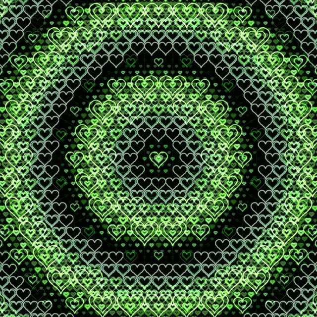 1:1 Square | Neon green heart pattern 60fps screensaver motion background