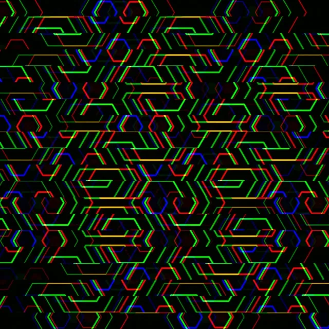 1:1 Square | Neon hexagon tech pattern 60fps screensaver motion loop