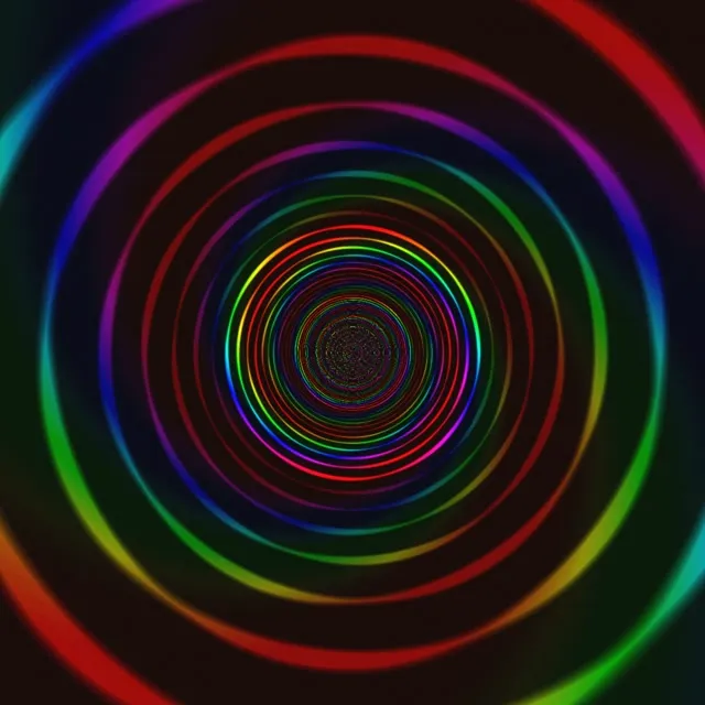 1:1 Square | Neon tunnel spiral 60fps screensaver motion background