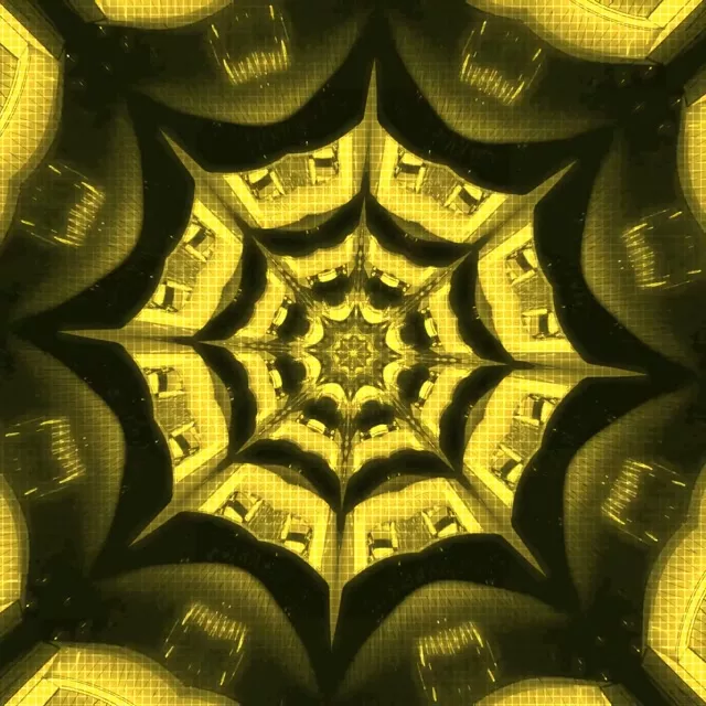 1:1 Square | 60fps Neon Tunnel Screensaver - Fractal Kaleidoscope Burst VJ Animation