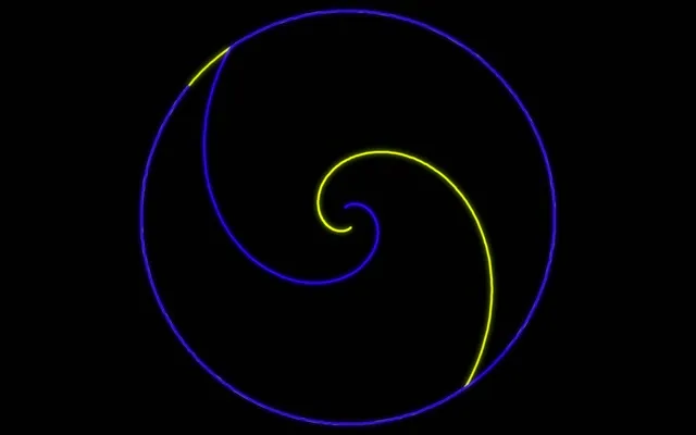 16:10 MacBook | 60fps Neon Spiral Screensaver - Blue Yellow Glow Motion