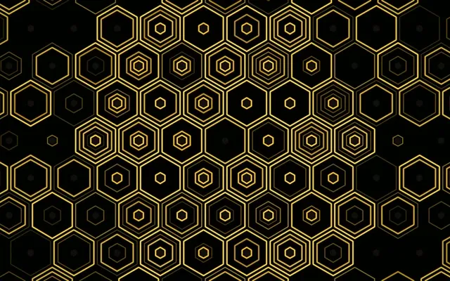 16:10 MacBook Gold Hexagon 60fps Live Wallpaper Screensaver VJ