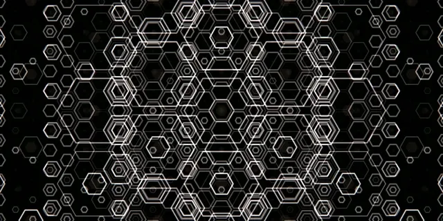 2:1 Univisium 60fps Hexagon Geometric Motion Background VJ Loop