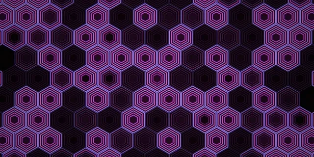 2:1 Univisium | 60fps Neon Hexagon Pattern VJ Screensaver Loop