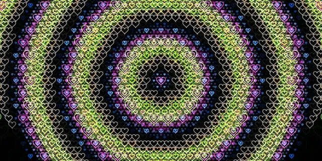 2:1 Univisium | Neon Hearts 60fps Screensaver Live Loop