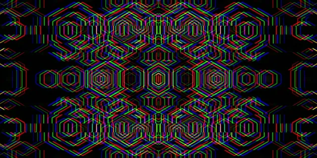 2:1 Univisium | Neon Hexagon Geometric 60fps Screensaver Motion Background
