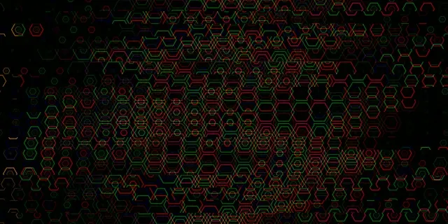 2:1 Univisium | Neon Hexagon Grid 60fps Screensaver Motion Loop