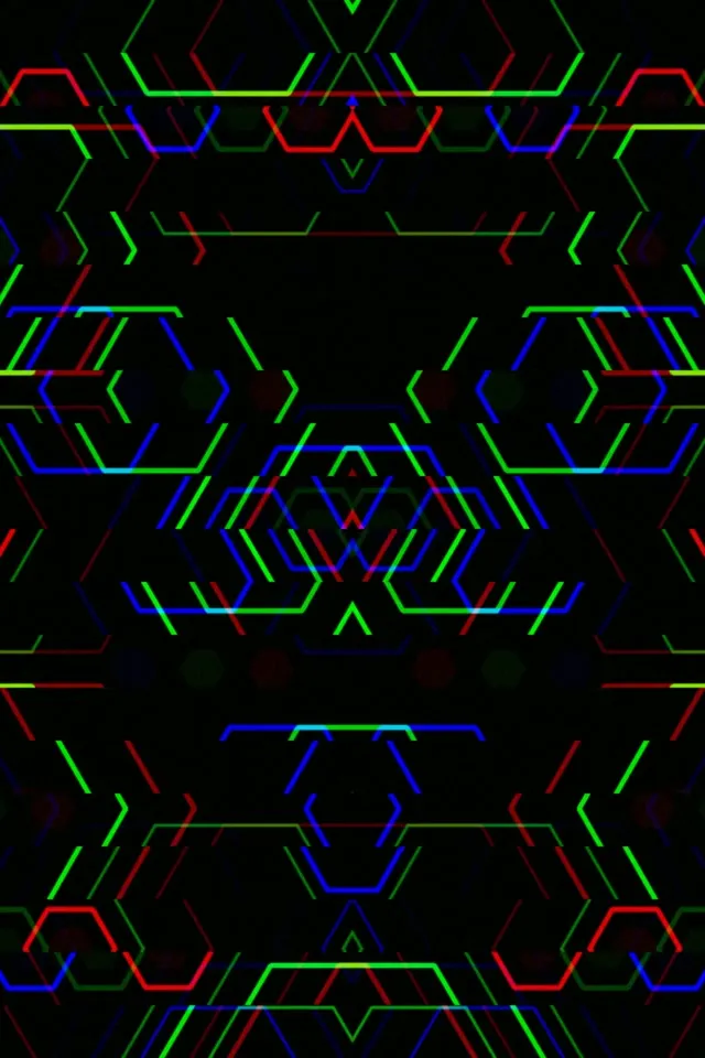 2:3 Photo Portrait 60fps Neon Hexagon Geometric Motion Background Loop