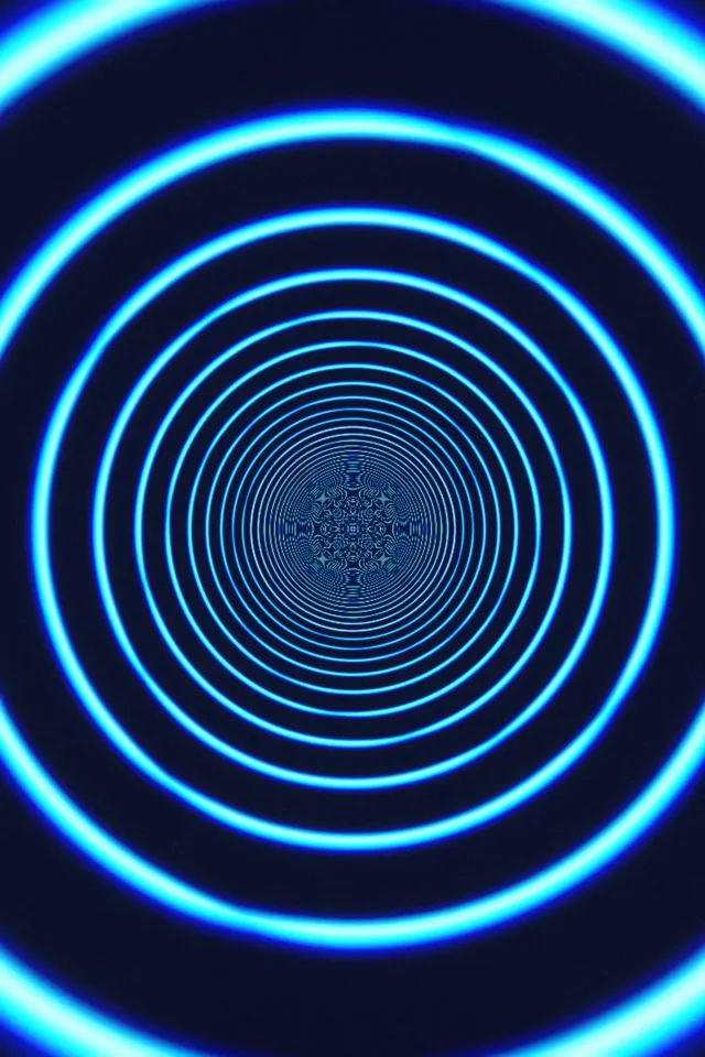 2:3 Photo Portrait | Blue Neon Tunnel 60fps Screensaver Loop