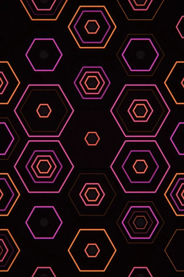 2:3 Photo Portrait | Colorful hexagons black bg 60fps screensaver wallpaper