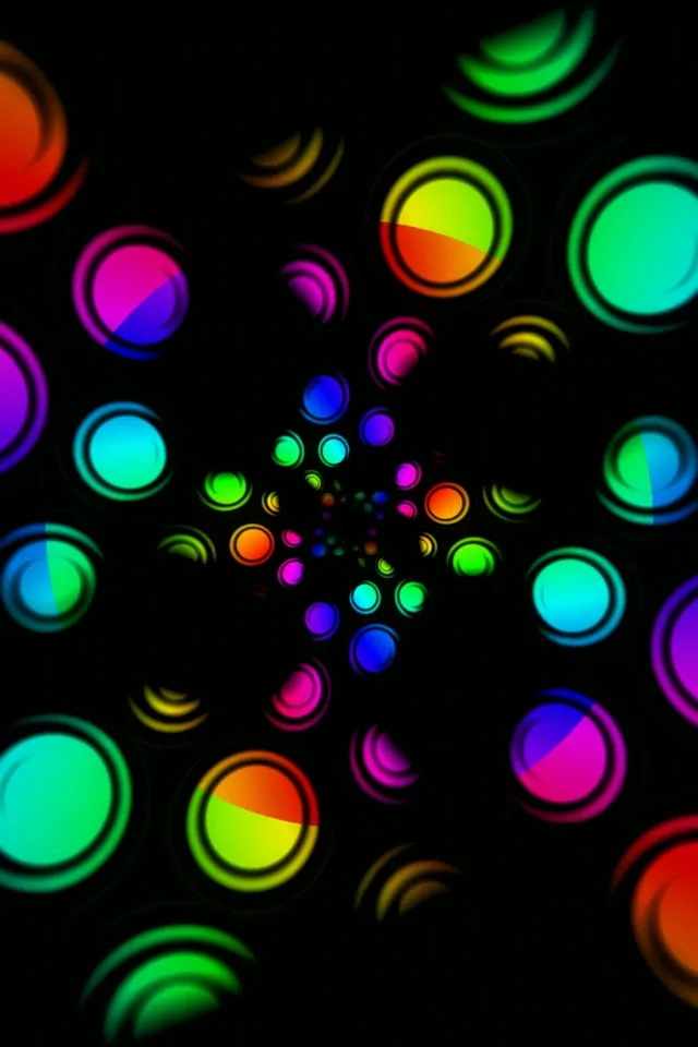 2:3 Photo Portrait | Neon Circles 60fps Motion Screensaver Loop