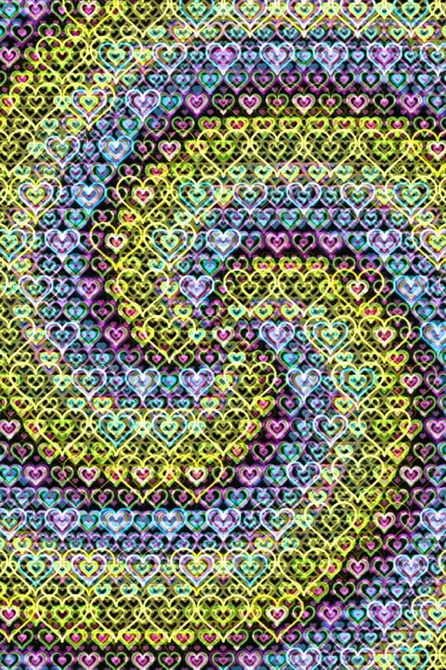 2:3 Photo Portrait | Neon Hearts 60fps Motion Background Screensaver