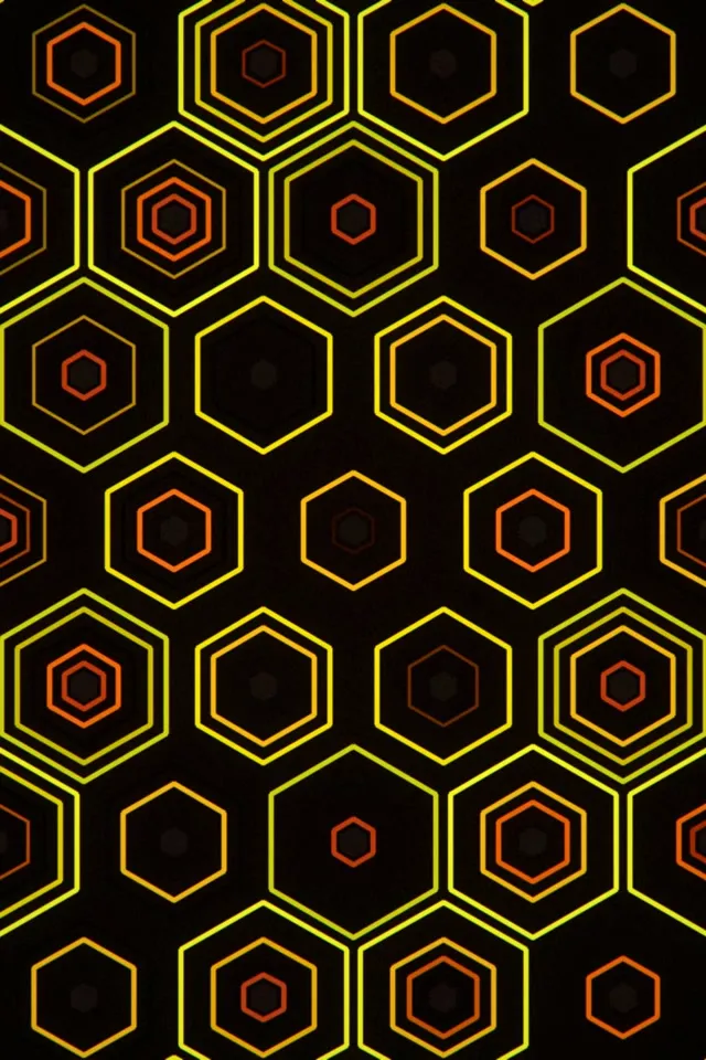 2:3 Photo Portrait | Neon Hexagon 60fps Screensaver VJ Loop