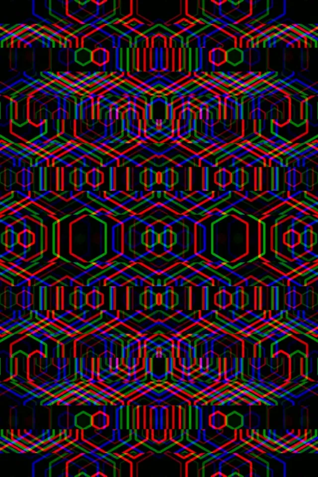 2:3 Photo Portrait | Neon hexagon grid 60fps screensaver motion loop