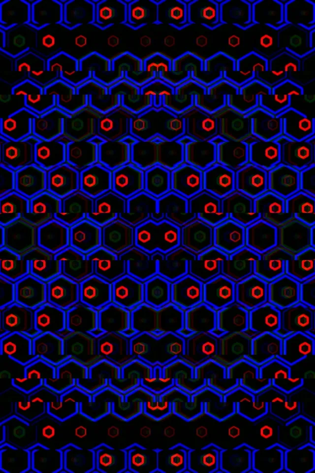 2:3 Photo Portrait | Neon hexagon network 60fps screensaver motion loop