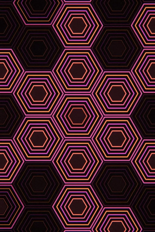 2:3 Photo Portrait | Neon Hexagon Pattern 60fps Screensaver VJ Loop
