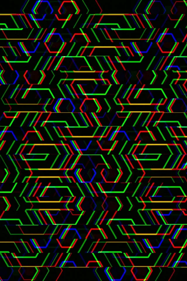 2:3 Photo Portrait | Neon hexagon tech pattern 60fps screensaver VJ loop