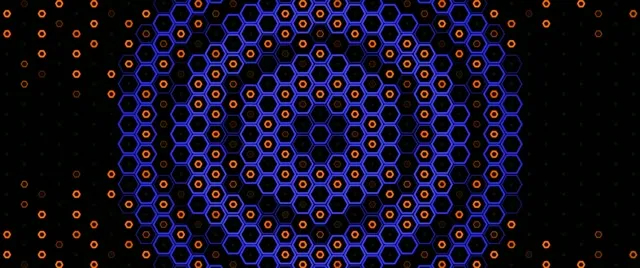 2.39:1 Cinemascope | 60fps Neon Hexagon Network Motion Screensaver