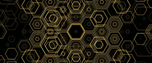 2.39:1 Cinemascope | Gold Hexagon 60fps Screensaver VJ Loop