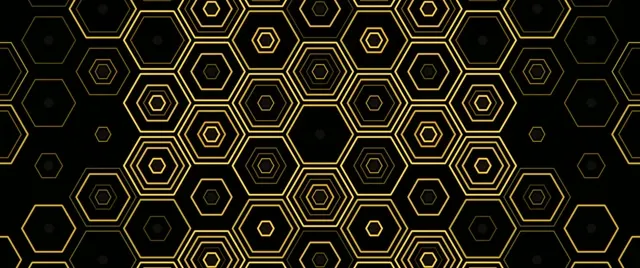 2.39:1 Cinemascope | Golden Hexagon 60fps Screensaver VJ Loop Visual
