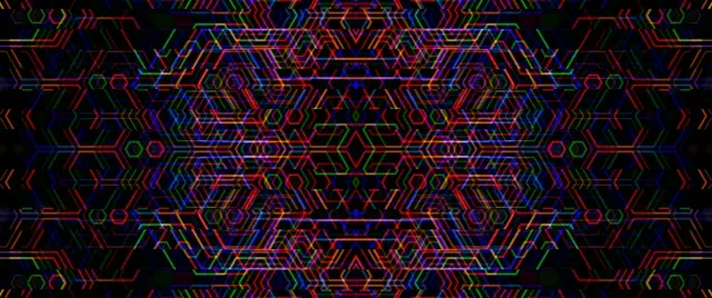 2.39:1 Cinemascope | Neon Circuit 60fps Motion Screensaver Loop