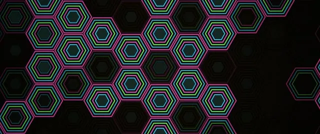 2.39:1 Cinemascope | Neon Hexagon 60fps VJ Screensaver