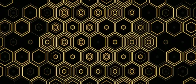 21:9 Ultrawide Gold Hexagon 60fps VJ Loop Screensaver Motion