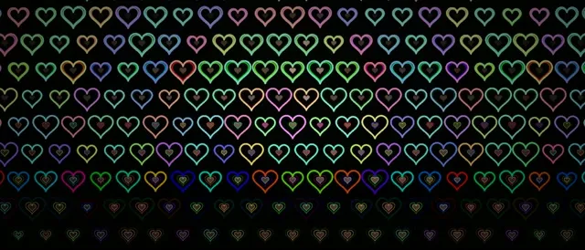 21:9 Ultrawide | Neon Hearts 60fps Screensaver VJ Loop