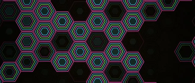 21:9 Ultrawide | Neon Hexagon 60fps Screensaver VJ Loop