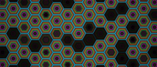 21:9 Ultrawide Neon Hexagon 60fps Screensaver VJ Loop Background