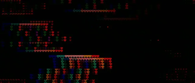 21:9 Ultrawide | Neon pixel hearts 60fps screensaver VJ loop