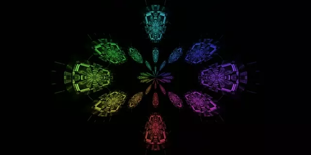 2:1 Neon টানেল বহুরঙা করিডর ক্রস বিস্ফোরণ 60fps স্ক্রিনসেভার মোশন ব্যাকগ্রাউন্ড