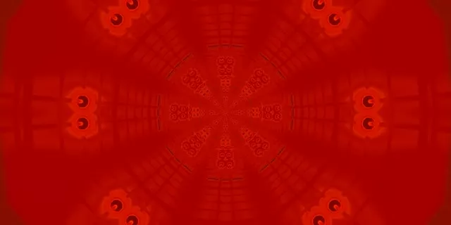 2:1 Túnel de Néon Vermelho Anéis Geométricos Hipnotizantes 60fps Protetor de Tela Fundo em Movimento