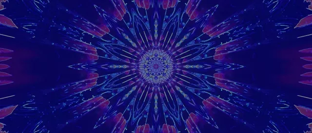 21:9 Cinematic 60fps Neon Tunnel Kaleidoscope Burst Red Blue Screensaver Vj Loop
