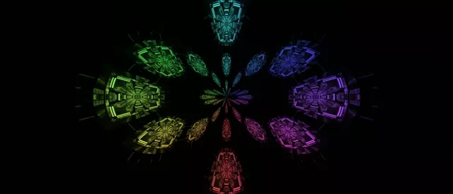 21:9 Cinematic Neon Tunnel Multicolor Kaleidoscope Burst 60fps Screensaver Vj Loop