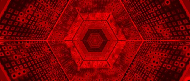 21:9 Cinematic Red Hexagon Neon Tunnel 60fps Pulsating Grid Screensaver Vj loop