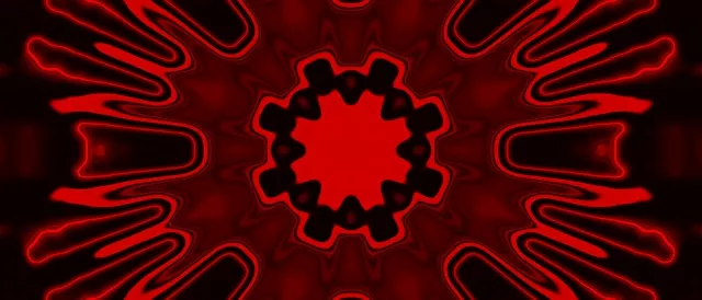 21:9 Ultrawide | 60fps Neon Tunnel Screensaver - Pulsating Red Hexagon Vortex VJ Loop
