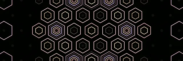 3:1 Triple Wide | 60fps Hexagon Geometric Motion Background VJ Screensaver