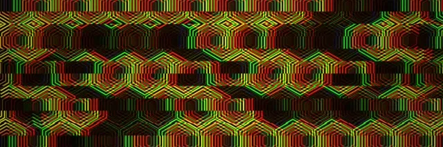 3:1 Triple Wide | 60fps Neon Hexagon VJ Motion Background Screensaver Loop