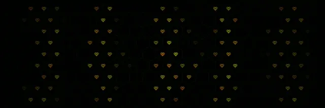 3:1 Triple Wide | Golden Hearts Fall 60fps Motion Screensaver VJ Loop