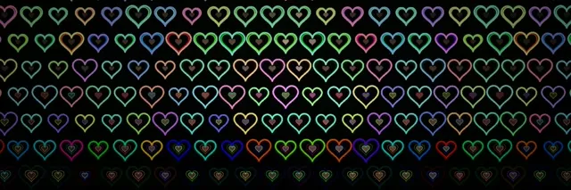 3:1 Triple Wide | Neon Hearts 60fps Screensaver VJ Motion