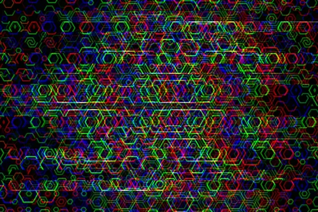 3:2 Surface | Neon Hexagon 60fps Motion Background Loop